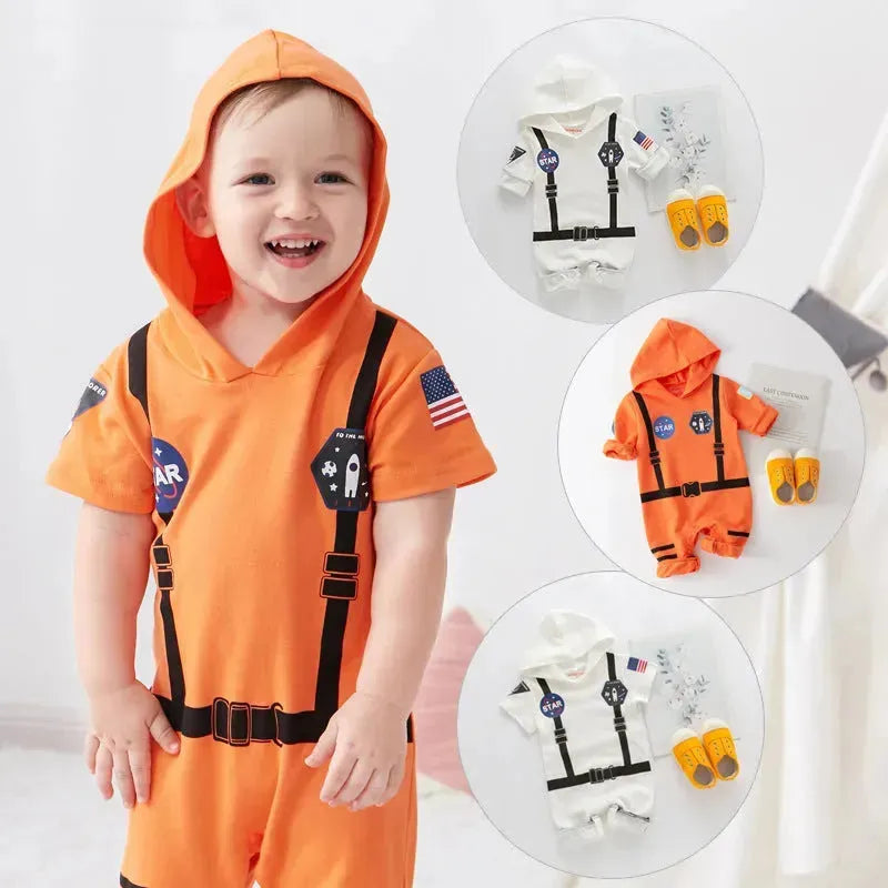 Space Suit Summer  Long-sleeved Jumpsuit Holiday Pullover Clothes Baby boy Astronaut costume