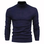 Men's Plain Slim Pullover Polo Sweatshirt Turtleneck Sweater Winter Casual Tops Men