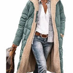 Classy Fleece lined Long Hooded Puffer Winter coat workwear  for women