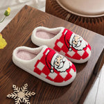 Nuevas zapatillas de Santa Claus de navidad Papelero Invierno Intervietos Casas de dormitorio Fuzzy Fuzzy House House House para mujeres Slipper