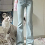 Women's Light-colored High Waist Bootcut Jeans