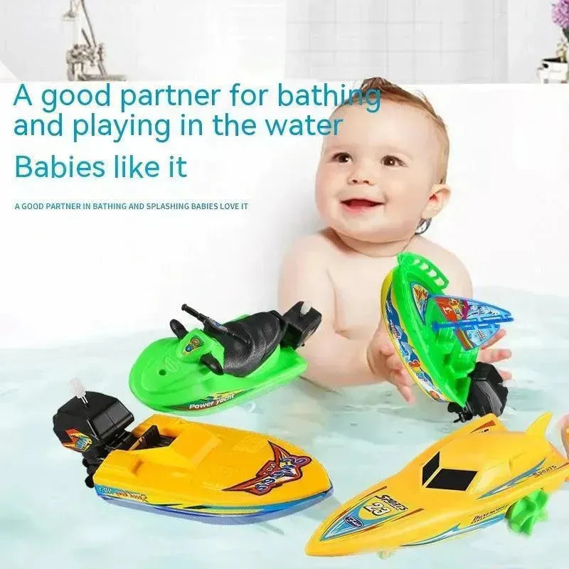 Baby Color Cognition Yacht Speedboat Sailing Motor Boat Summer Water Bath Toys - EX-STOCK CANADA