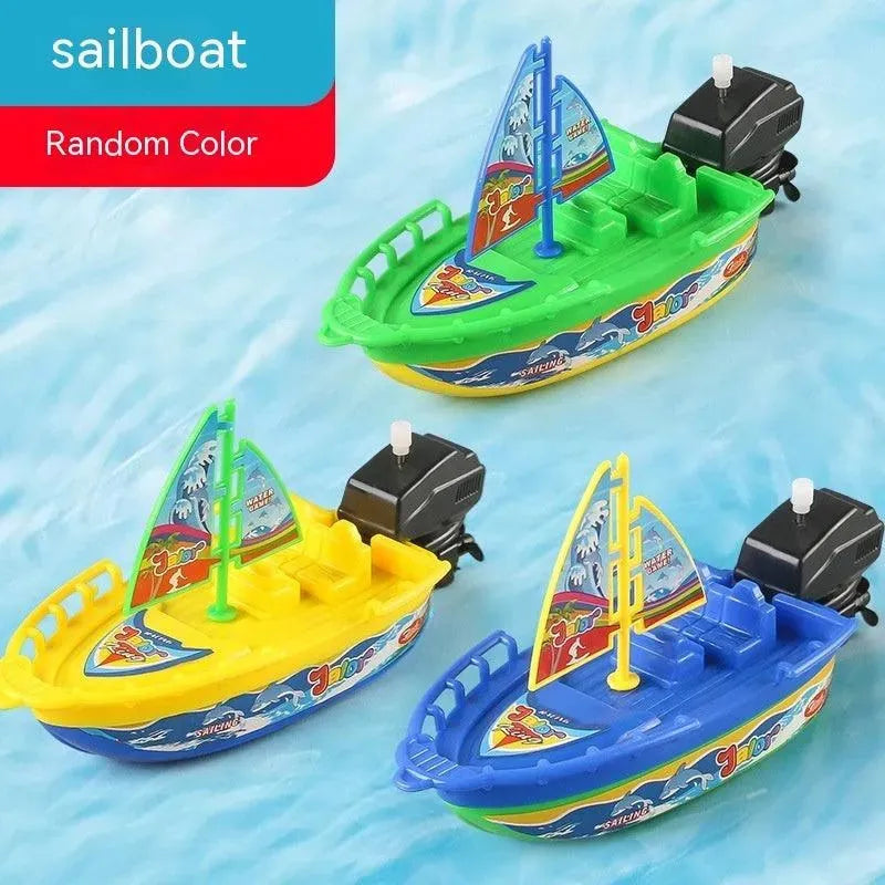 Baby Color Cognition Yacht Speedboat Sailing Motor Boat Summer Water Bath Toys - EX-STOCK CANADA