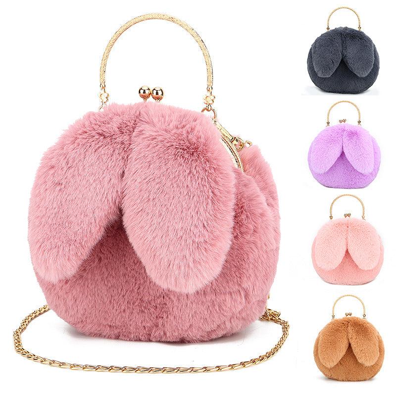 Baby Girl Fashion chain ear plush handbag - EX-STOCK CANADA
