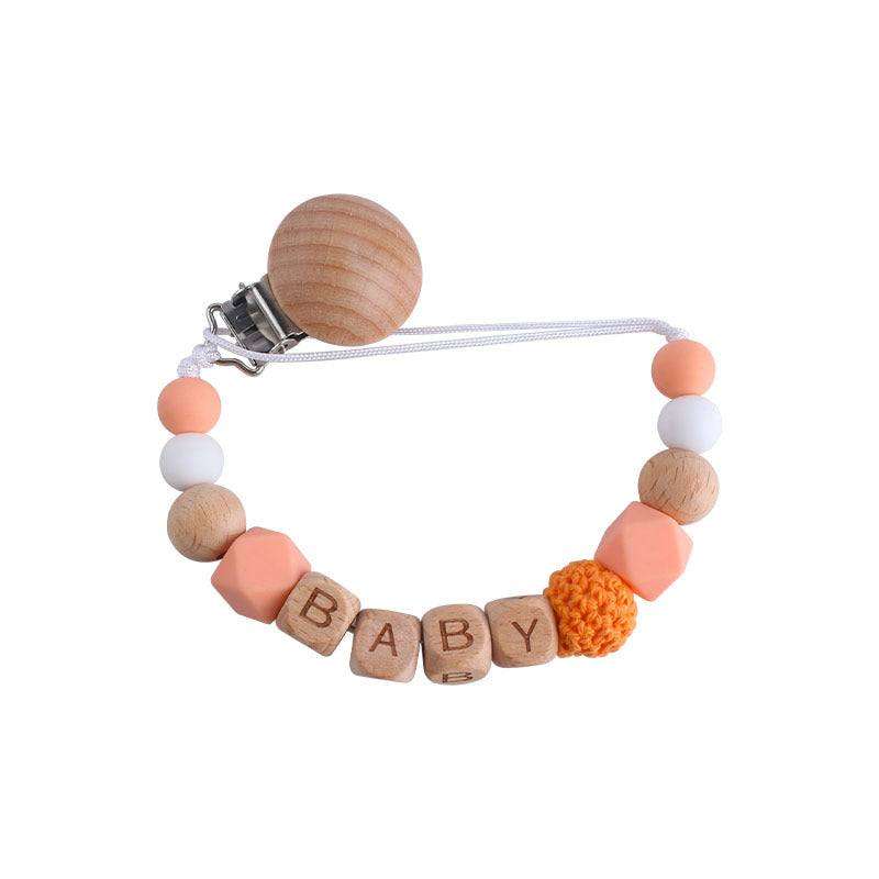 Baby's Wood Silicone Beads Pacifier Clip - EX-STOCK CANADA