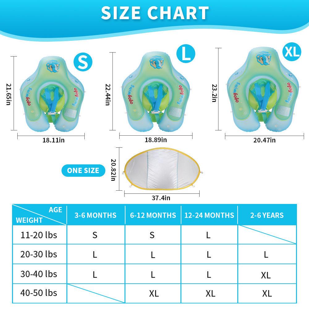 Baby Swimming Float With Canopy Inflatable Infant Floating Ring Kids Swim Pool Accessories Circle Bathing Summer Toys - EX-STOCK CANADA