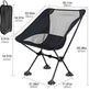 Backpack Chair: Anti-Slip Feet, 220lbs, Carry Bag - EX-STOCK CANADA