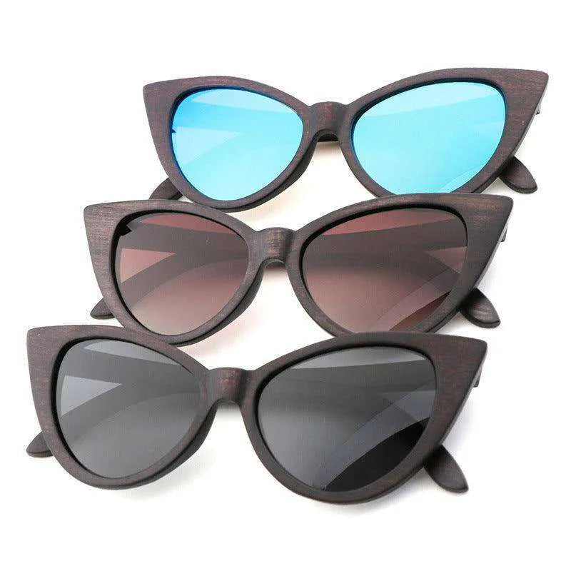 Bamboo Wood Glasses Fashion Ladies Cat Eye Polarized Sunglasses - EX-STOCK CANADA