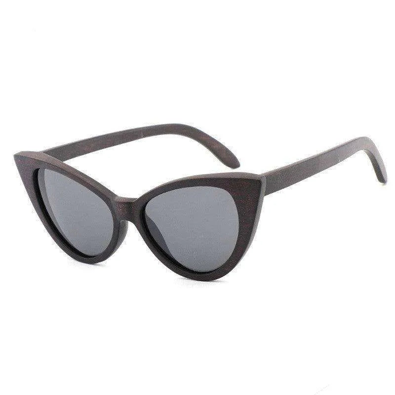 Bamboo Wood Glasses Fashion Ladies Cat Eye Polarized Sunglasses - EX-STOCK CANADA