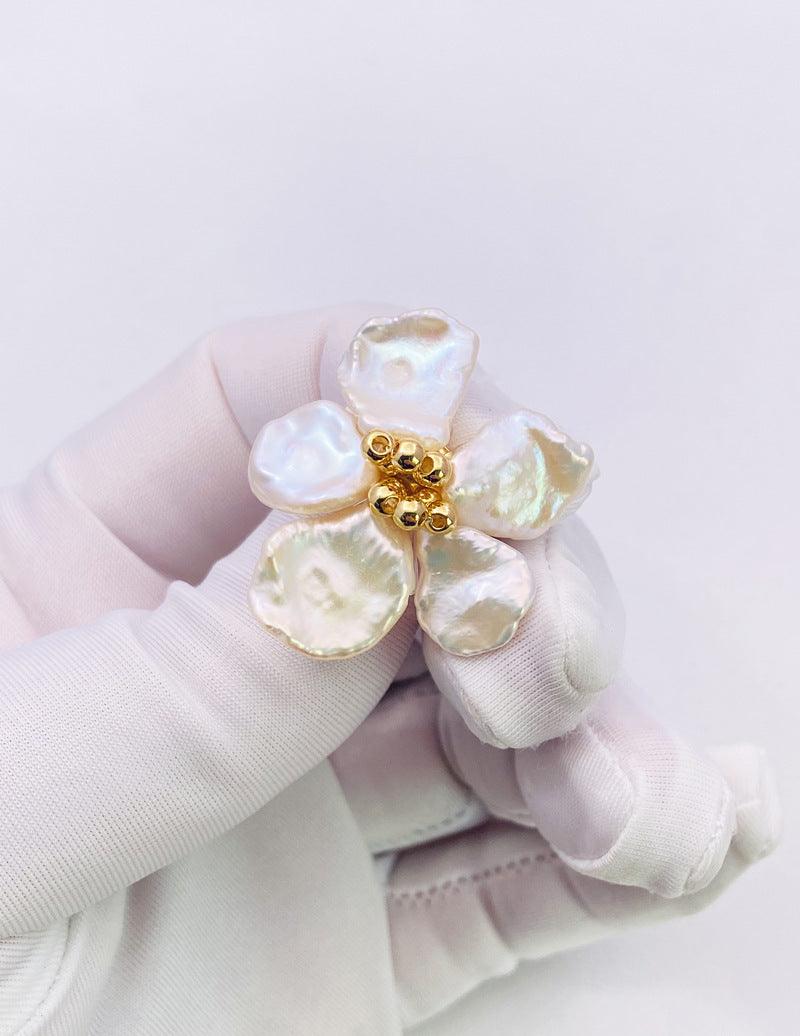 Baroque Pearl Earrings Female European And American Temperament Personality Flower Stud Earrings - EX-STOCK CANADA