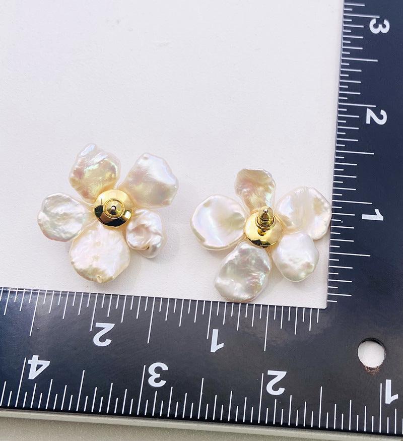 Baroque Pearl Earrings Female European And American Temperament Personality Flower Stud Earrings - EX-STOCK CANADA