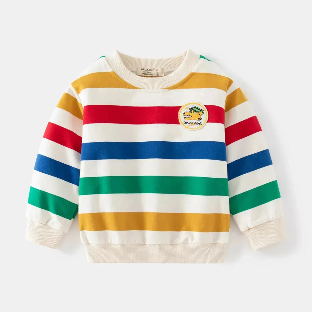 Unisex colorato maglione a maniche lunghe a strisce per bambini pullover per bambini