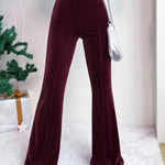 High Waist Lamp Wick Corduroy Bell-bottom Pants Wide Leg Women