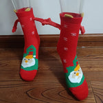 Medias de Navidad Autumn Winter Cotton Magnet Lodestone Hand Tube Socks