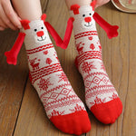 Medias de Navidad Autumn Winter Cotton Magnet Lodestone Hand Tube Socks