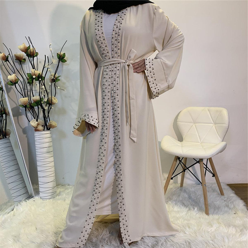 Beaded Arab Lace Up Cardigan Robe - EX-STOCK CANADA