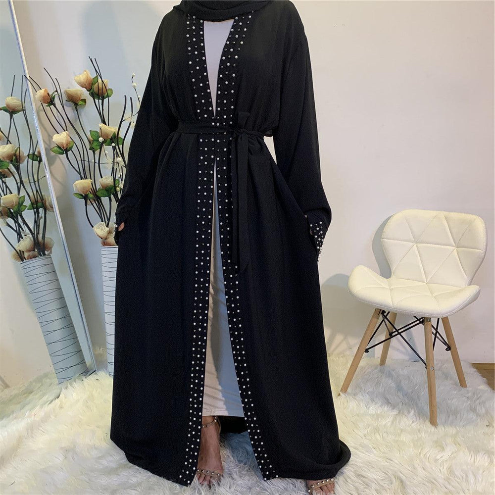 Beaded Arab Lace Up Cardigan Robe - EX-STOCK CANADA