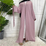 Beaded Arab Lace Up Cardigan Robe - EX-STOCK CANADA