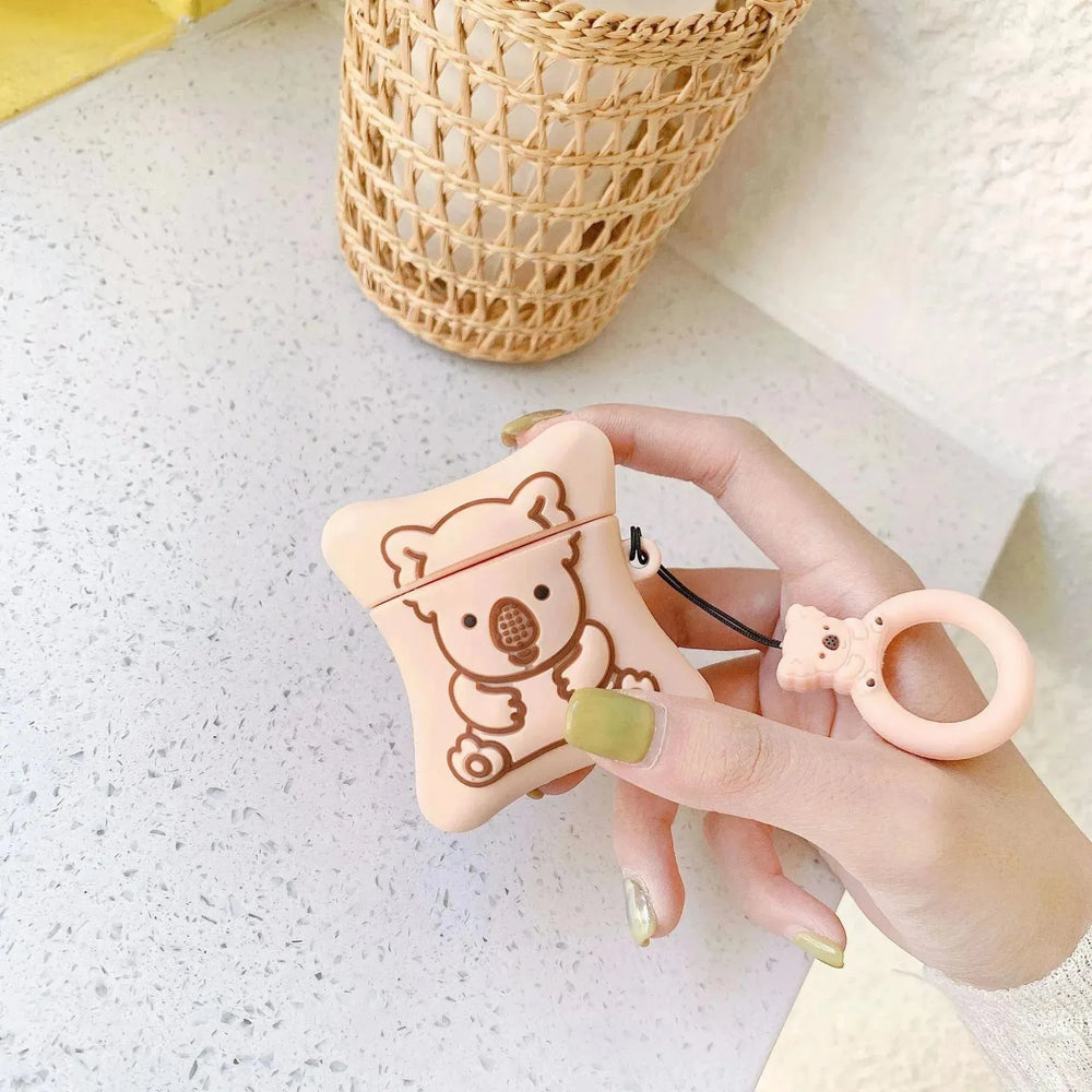 Bear Biscuit Storage Airpods Protective Cover Case - EX-STOCK CANADA