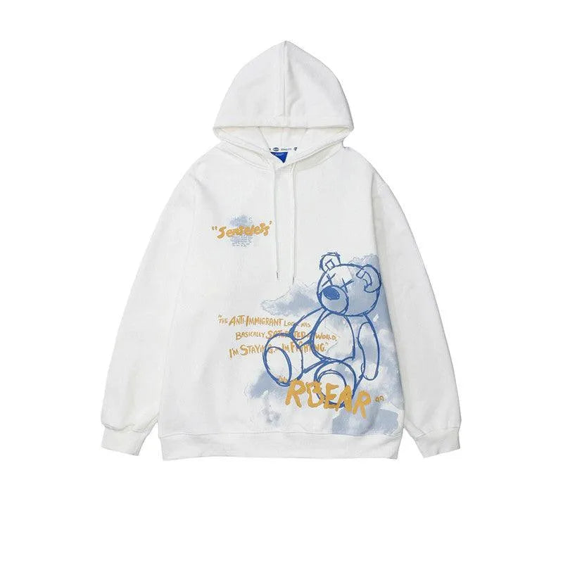 Bear Graphic Print Hoodie - EX-STOCK CANADA