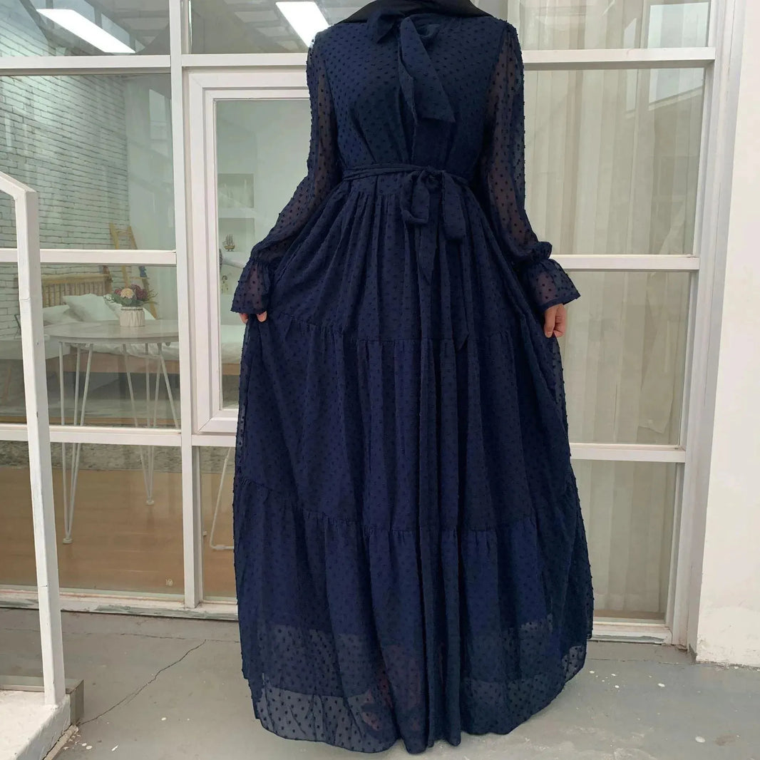 Beautiful long sleeve Abaya Dress for Arab Dubai Turkey Middle Eastern Women. - EX-STOCK CANADA