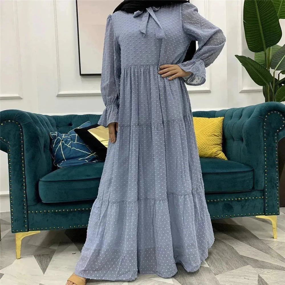 Beautiful long sleeve Abaya Dress for Arab Dubai Turkey Middle Eastern Women. - EX-STOCK CANADA