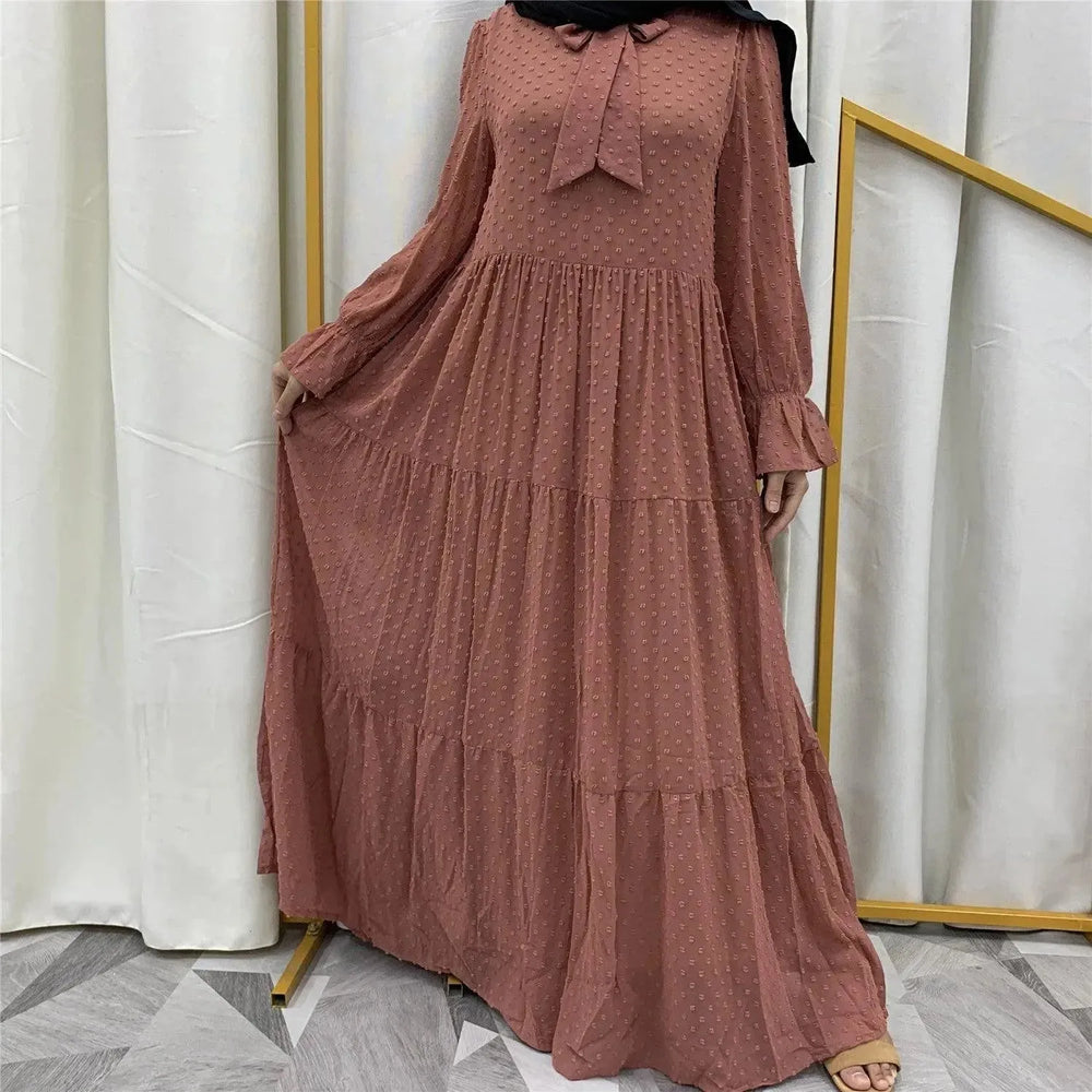 Beautiful long sleeve Abaya Dress for Arab Dubai Turkey Middle Eastern Women. - EX-STOCK CANADA