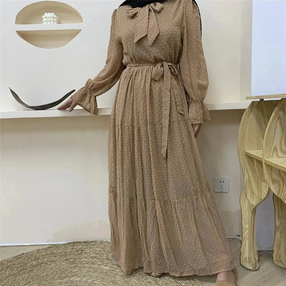 Beautiful long sleeve Abaya Dress for Arab Dubai Turkey Middle Eastern Women. - EX-STOCK CANADA