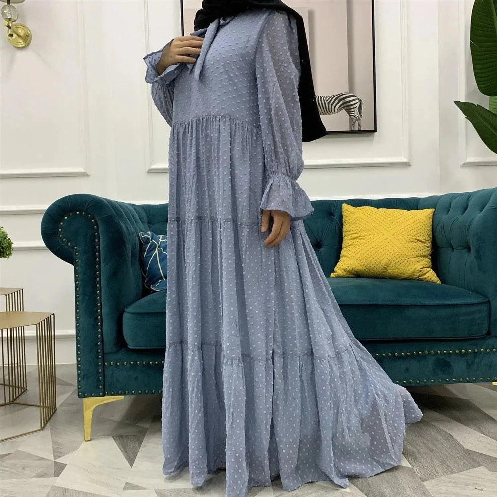 Beautiful long sleeve Abaya Dress for Arab Dubai Turkey Middle Eastern Women. - EX-STOCK CANADA