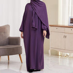 Beautiful Solid Color Dress for Arab Dubai Turkey Middle Eastern Women. - EX-STOCK CANADA