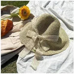 Beige Woven Straw Hat Women's Spring Summer - EX-STOCK CANADA