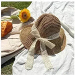 Beige Woven Straw Hat Women's Spring Summer - EX-STOCK CANADA