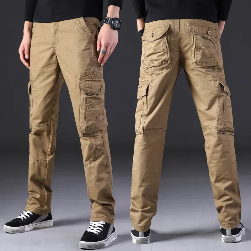 Overalls Men's Outdoor Casual Trousers Pure Cotton Straight Loose Multi-pocket Cargo Pant