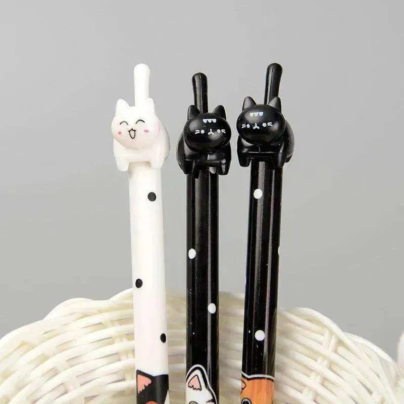 Black & White Cat Pattern Office School Supplies Gel Pen - EX-STOCK CANADA