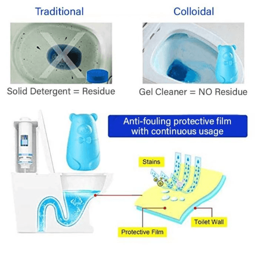 Blue bubble liquid toilet cleaning detergent treasure - EX-STOCK CANADA