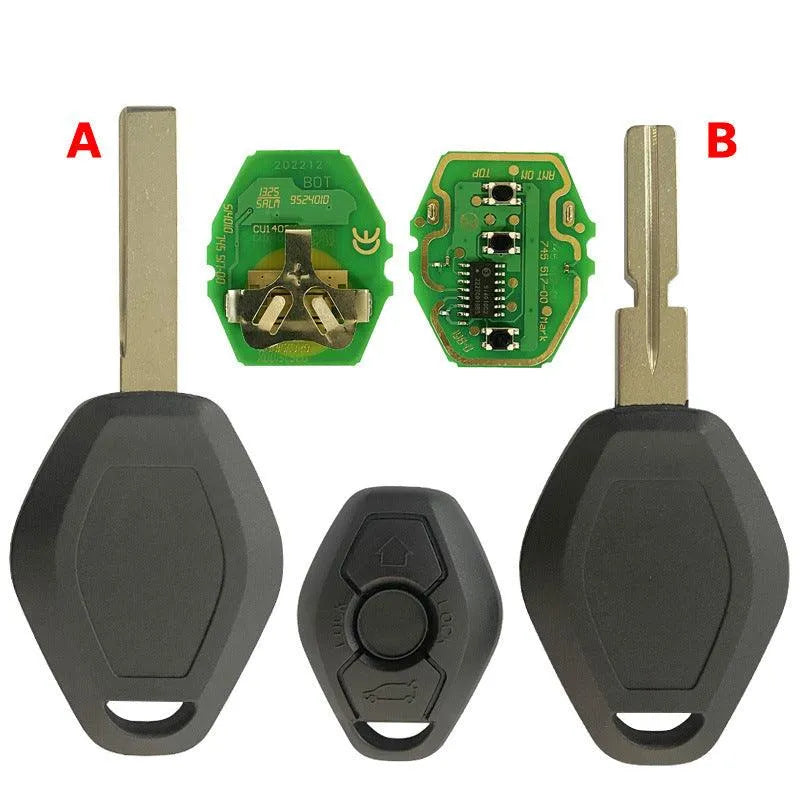 BMW EWS 3 Key Straight Board Replacement Remote Fob Key 315/433 MHZ ID44 HU58 Chip - EX-STOCK CANADA