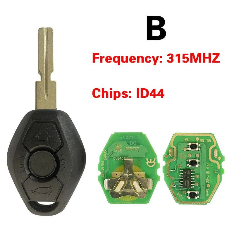 BMW EWS 3 Key Straight Board Replacement Remote Fob Key 315/433 MHZ ID44 HU58 Chip - EX-STOCK CANADA