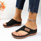 Breathable Clip Toe Sandals Summer Casual Outdoor Solid Color Slippers Fashion Beach Shoes For Women - EX-STOCK CANADA