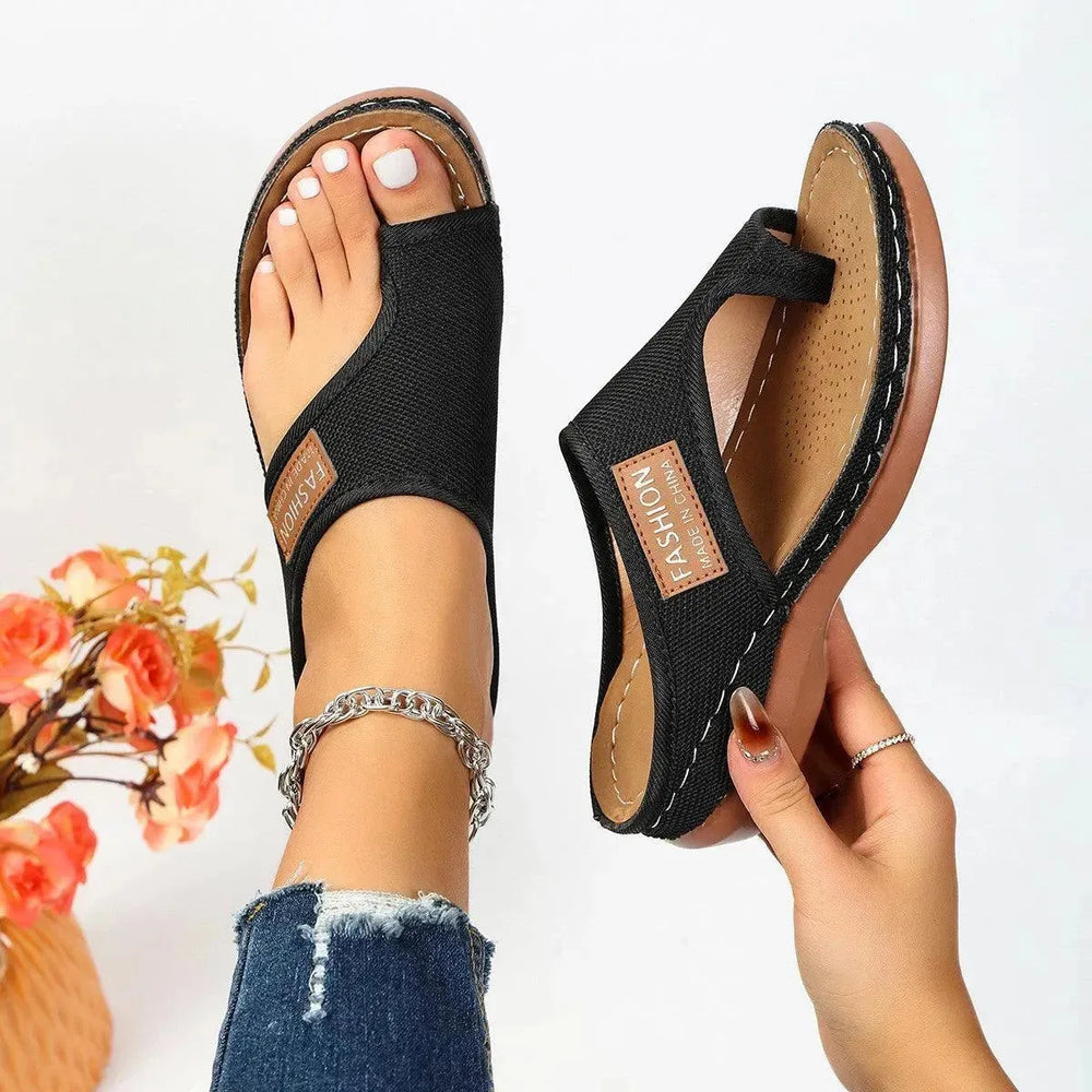 Breathable Clip Toe Sandals Summer Casual Outdoor Solid Color Slippers Fashion Beach Shoes For Women - EX-STOCK CANADA