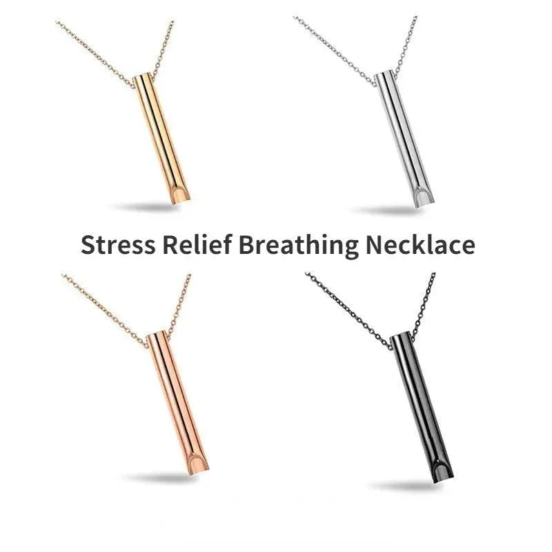 Breathing Necklace Adjustable Breathing Relieve Pressure Ornament Stainless Steel Decompression Jewelry - EX-STOCK CANADA