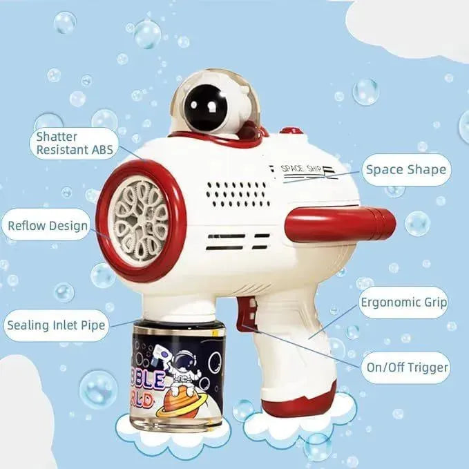 Bubble Gun Machine , Leak Proof Design, Automatic Bubble Blower Maker With Light And Bubble Solution, Summer Outdoor Toys For Birthday Party - EX-STOCK CANADA