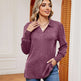 Button Loose-fitting Sanding T-shirt Top For Women - EX-STOCK CANADA