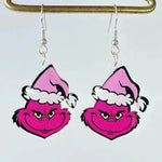 Acrylic Earrings Christmas Cute Cartoon Christmas Santa Claus Tree Football Lightning Earrings Jewelry