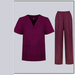 Femenina Uniforme uniforme Femenina Femenina Disfraz de enfermería V Cuello Top Pants Juego de uniformes de enfermería Scrubs para mujeres Masaje de trabajo de salón de belleza