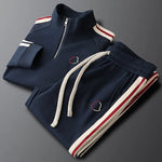 2pcs Fashion Side Stripe Leisure Sports Quarter Zip Tracksuit Co ord for Men