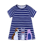 Casual Girls' Skirt gown  Cartoon Printed Cotton Dress for kids