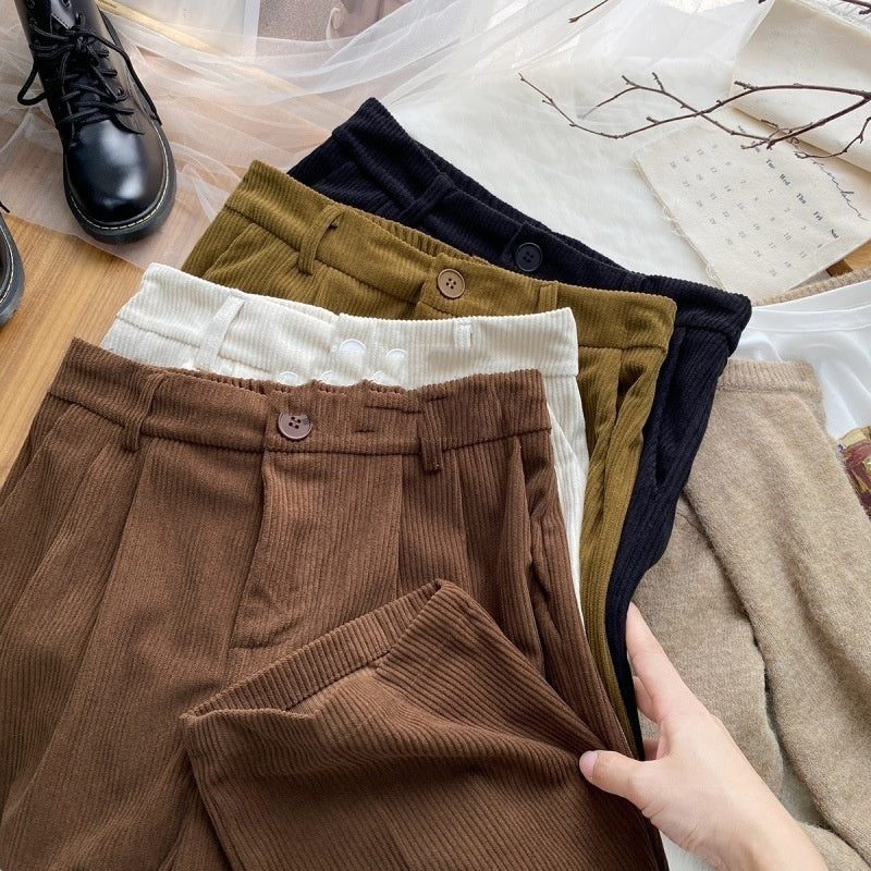 Autumn And Winter New High Waist Loose And Slimming Straight Casual Trousers