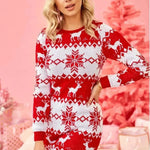 Mini Jumper dress Winter Christmas Sweater Dress Deer Jacquard dress