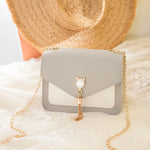 Small Messenger Bag New Sweet And Cute Cat Tassel Decoration Chain One Shoulder Small Square Bag Casual Messenger Bag