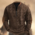 Printed Men's 3D Half Placket Zipper Sweatshirt Pullover